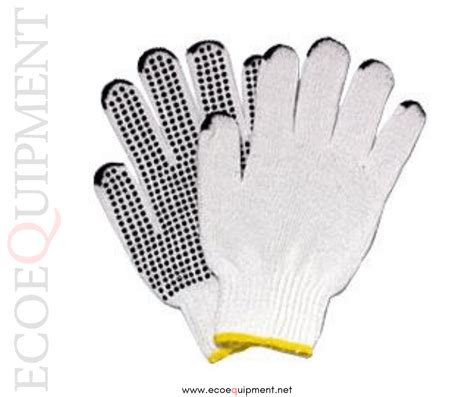 COTTON KNITTED GLOVES WITH RUBBER DOTTED YELLOW EDGING – Ecoequipment PPE Philippines