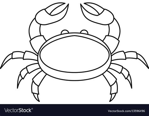 Crab icon outline style Royalty Free Vector Image