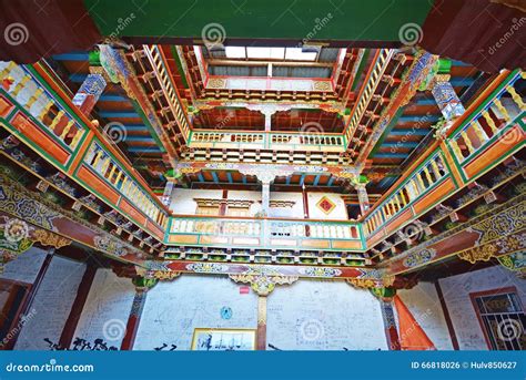 Beautiful Tibet House Interior Stock Photo - Image of fabric, food ...