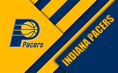 Download wallpapers Indiana Pacers, NBA, 4k, logo, material design ...