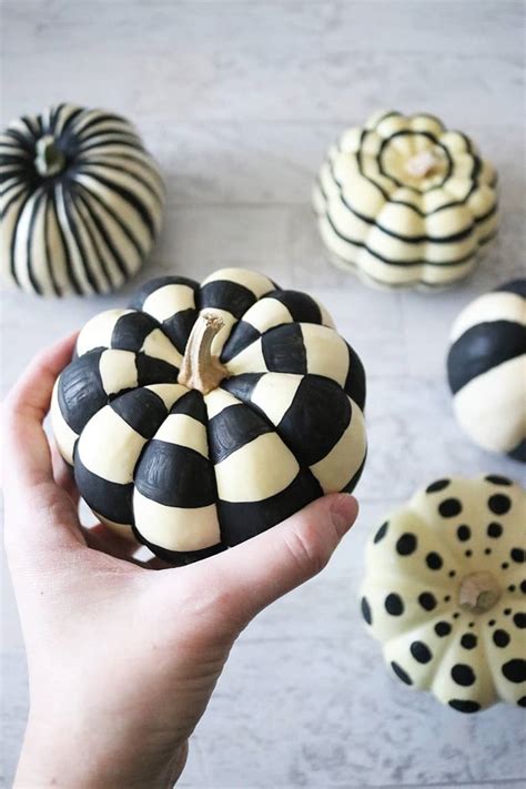 DIY Black and White Painted Pumpkins - Aubree Originals