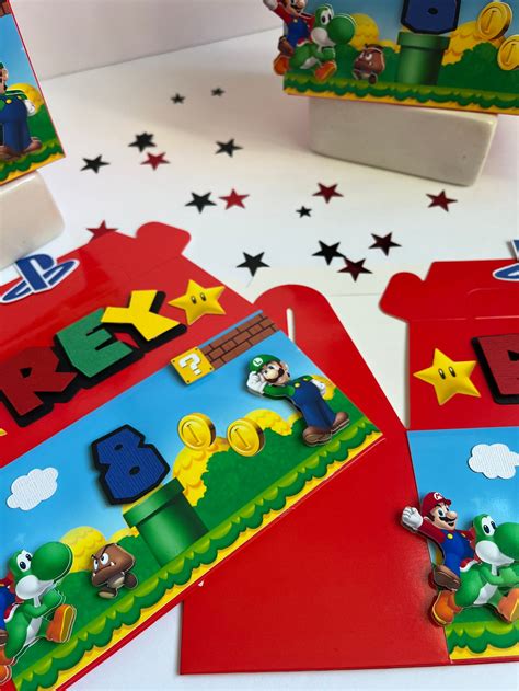 Super Mario Box Mario Bros Box Super Mario Birthday Mario - Etsy