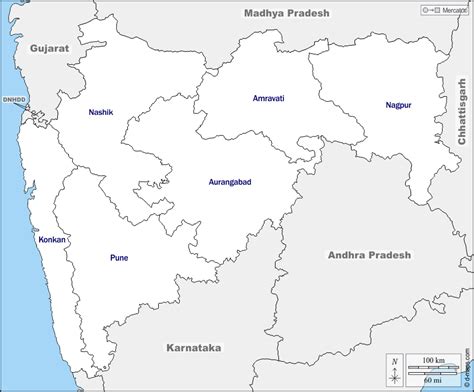 Maharashtra free map, free blank map, free outline map, free base map boundaries, divisions, names