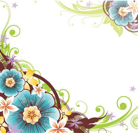 3 2 Flowers Borders Png File