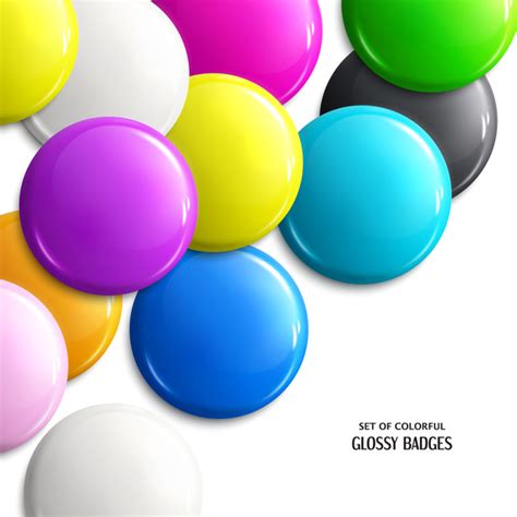 Colorful glossy buttons vector background free download