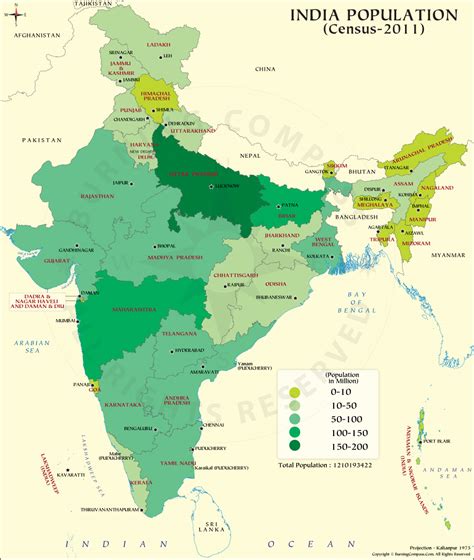 PDF of India Population Map, India Population Map PDF