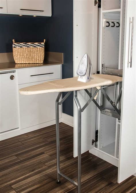 cabinet style built-in ironing board for a laundry room | Laundry room organization storage ...