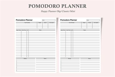 Pomodoro Planner,Pomodoro Tracker Graphic by watercolortheme · Creative Fabrica