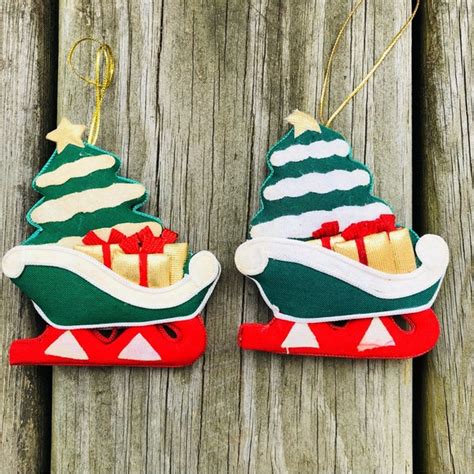 jcpenney | Holiday | 2 Vintage 984 Jc Penney Christmas Ornaments Sleigh With Presents | Poshmark