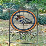 Denver Broncos NFL Stained Glass Outdoor Yard Sign