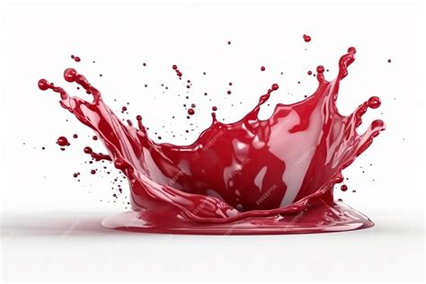 Premium AI Image | Red water splash abstract isolated background