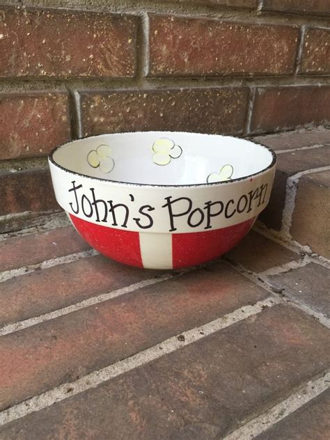 Personalized Round Ceramic Popcorn Bowl - Etsy