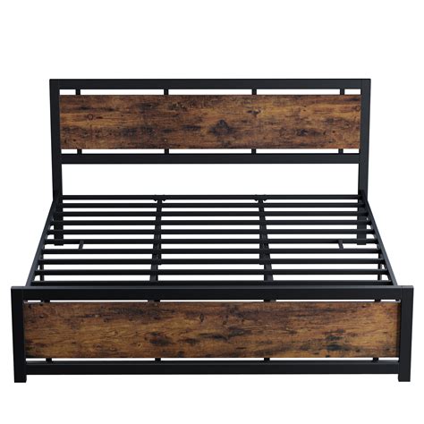 17 Stories California King Bed Frames with Headboard and Strong Metal Support Frame, Easy ...