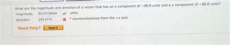 Solved What are the magnitude and direction of a vector that | Chegg.com