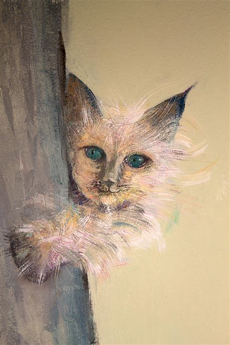 Fluffy cat from mural Painting by John Scholey