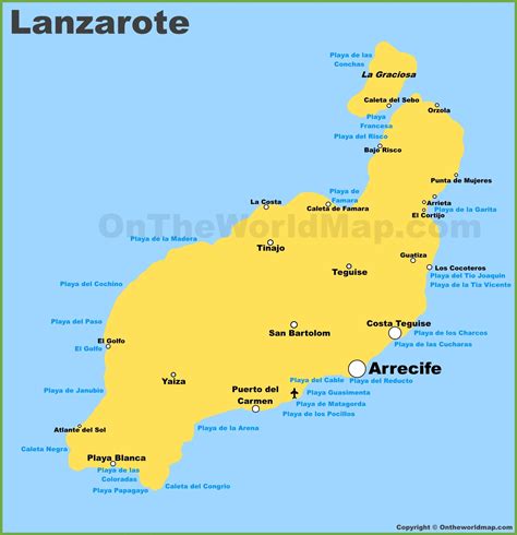 Lanzarote Maps | Canary Islands, Spain | Map of Lanzarote