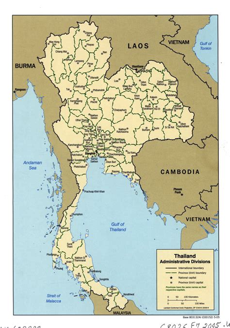 Large detailed administrative divisions map of Thailand - 2005 | Thailand | Asia | Mapsland ...