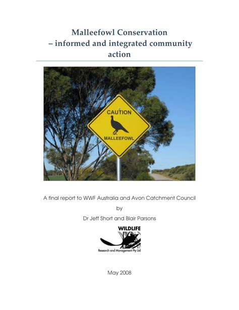 (PDF) Malleefowl Conservation - informed and integrated community action