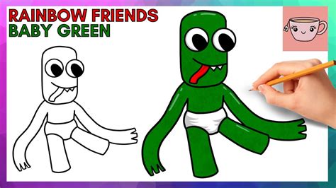 Comment dessiner Baby Green de Rainbow Friends | Art conceptuel ...