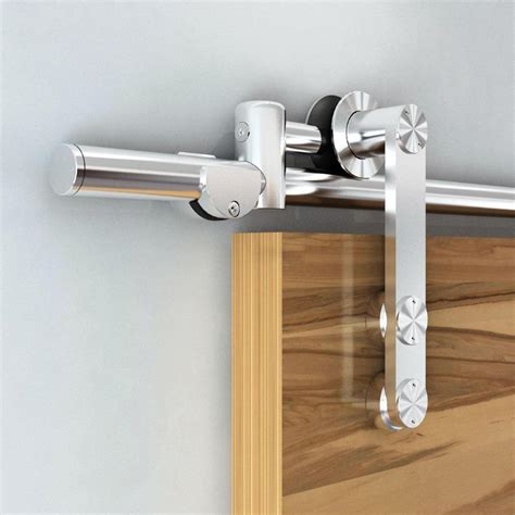 2019 Stainless Steel Sliding Barn Door Hardware Kit 6.6ft Vertical Strap Rolling Barn Door ...