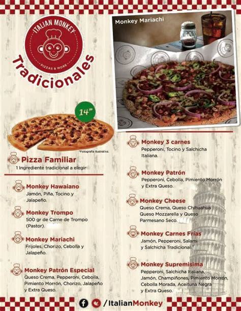 Menu at Italian Monkey restaurant, Monclova, Blvrd Benito Juárez 600-Int. A