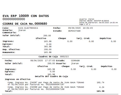 Cierre de Caja – Centro de Ayuda - Soluciones Digitales EVA