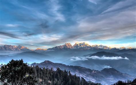 landscape, Nature, Himalayas, Mountain, Forest, Snowy Peak, Mist ...