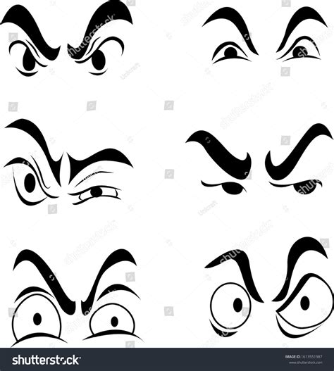 Cartoon Eyes Different Expressions Looking Angry Stock Vector (Royalty Free) 1613551987 ...