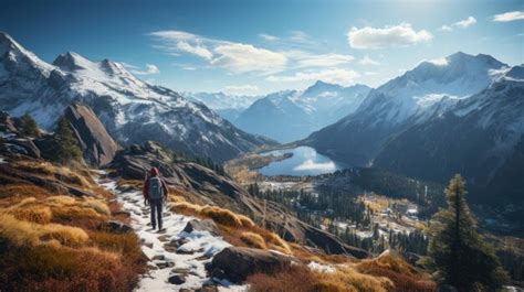 Premium AI Image | Hiking in the Swiss Alps with a backpack Switzerland