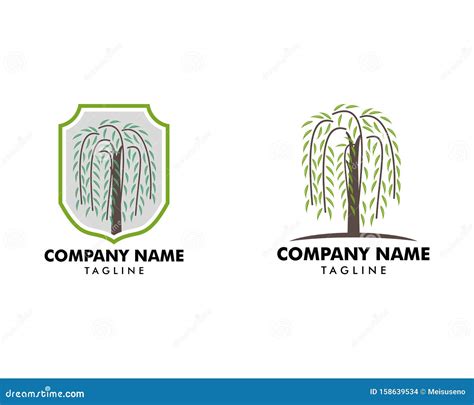 Set of Willow Tree Symbol Logo Vector Stock Vector - Illustration of ...