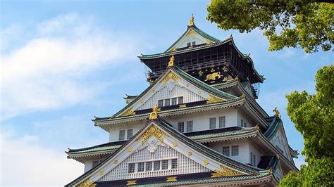 osaka castle, japan, five, osaka, landmark, asian style, architecture, sixth century, azuchi ...