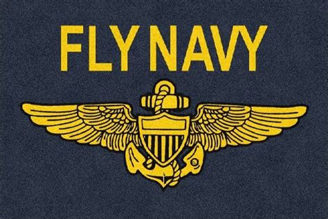 Fly Navy Pilot Wings Logo Rug