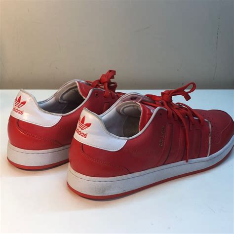 Adidas Red & White Leather Sneakers Size 18 - Gem