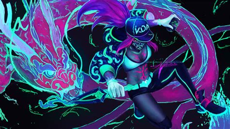 Akali KDA - Neon (with speedpaint process) by Asteltainn on DeviantArt