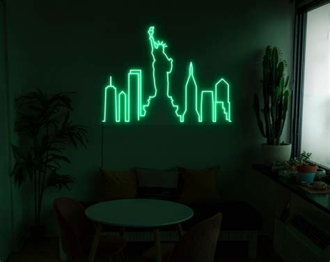 New York Neon Sign, New York Skyline Neon,nyc Neon Sign,nyc Led Sign ...