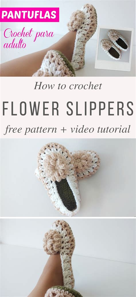 Learn To Crochet Cute Flower Slippers | CrochetBeja