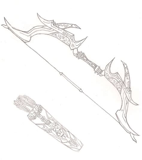 Daedric Bow (Skyrim) | Tatuagem, Boas ideias para tatuagem, Desenho minimalista