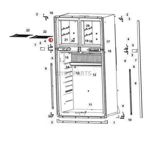 Norcold Refrigerator Door Hinge - 624364 | highskyrvparts.com