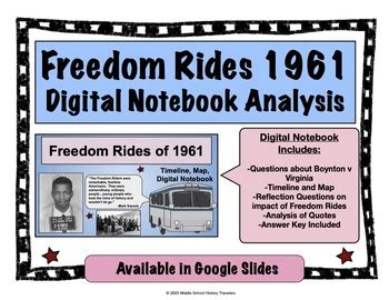 Freedom Rides 1961 Timeline and Analysis (Digital Notebook) | TPT