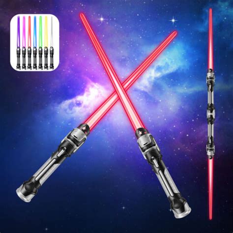 2x Lightsaber Saber Swords LED w/ Sound Extendable Plastic Flashing Light Toys， | eBay