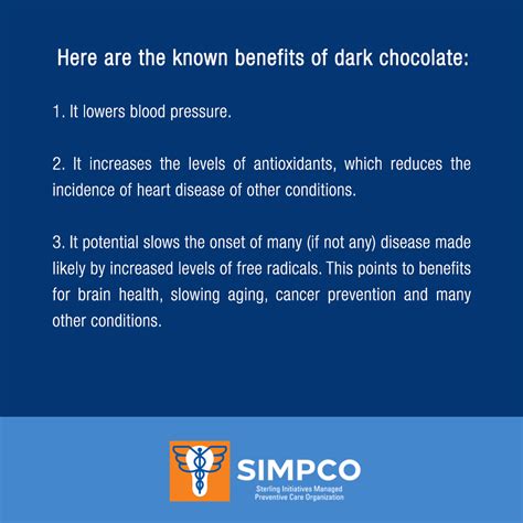 Benefits of Dark Chocolate – SIMPCO Solution