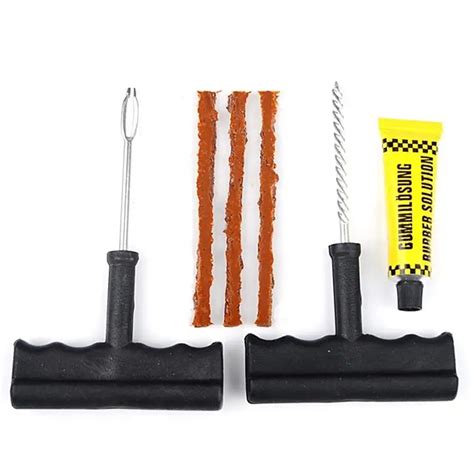 EYCI Universal 6Pcs/Set Flat Car Auto Tubeless Tire Repair Kit Bike Flat Tire Repair Kit Tyre ...