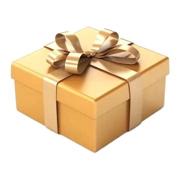 Three Dimensional Golden Gift Box, Gift Box, Gift, Three Dimensional ...