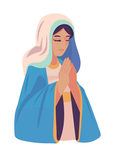 assumption of mary praying 10825547 Vector Art at Vecteezy