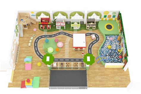 2020 Hottest Mini Town Kids Indoor Play Space Design and Furniture ...