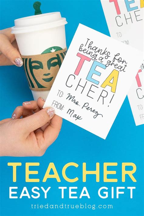Teacher Appreciation Last Minute Tea Gift Free Printable | Teacher appreciation gift card ...
