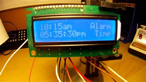 arduino lcd display clock with alarm - YouTube