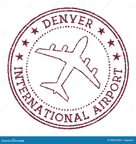 Denver International Airport Stamp. Stock Vector - Illustration of ...