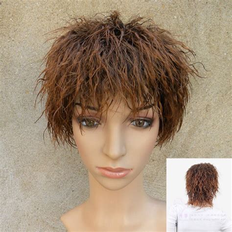Details about Short brown Hair DIY with Hairspray Fluffy Wig Cosplay Costume Full Wigs|diy ...