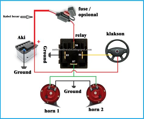 Skema Pasang Relay Klakson Terbaru | Skema Diagram